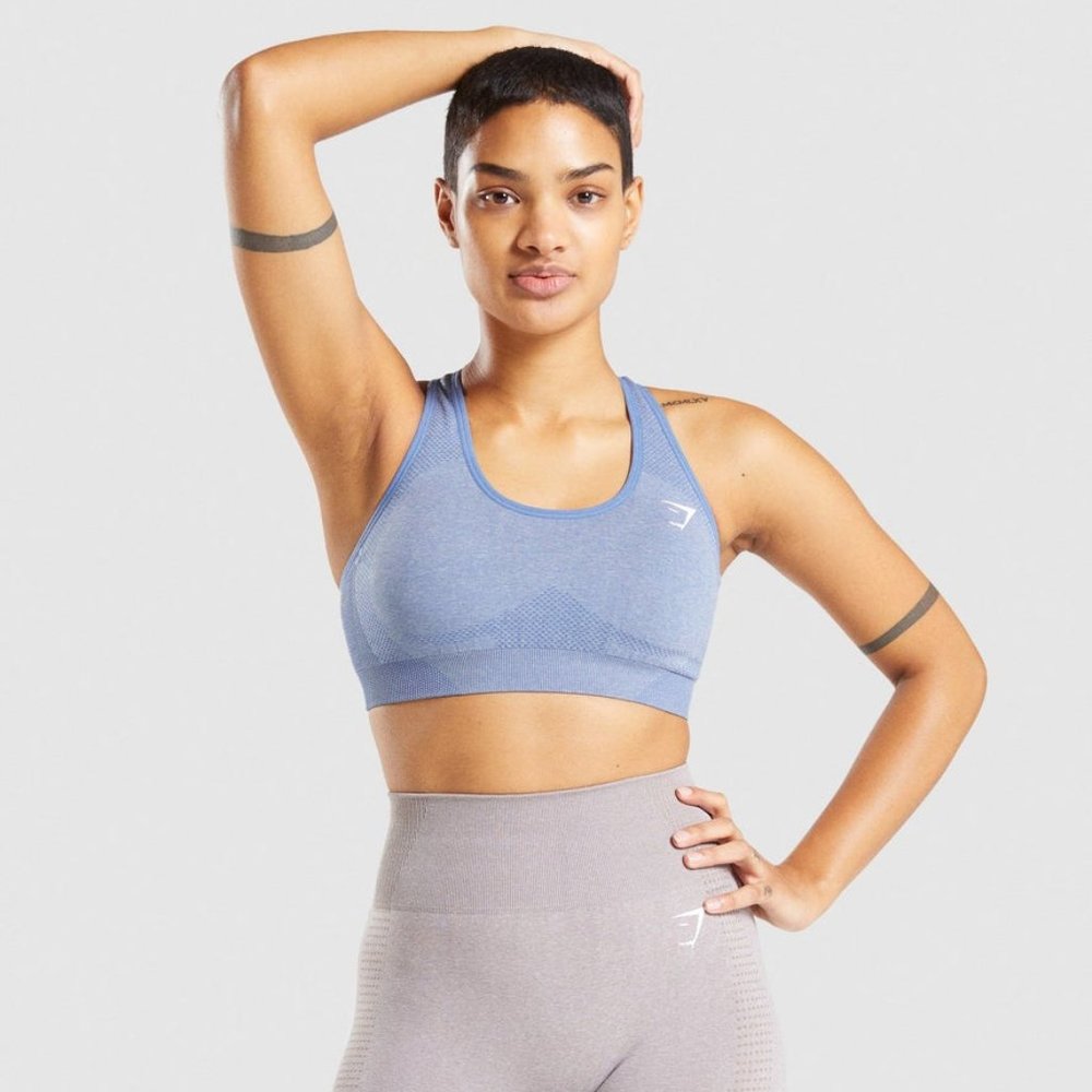 Gymshark Vital Seamless 2.0 Sports Bra - Blue Marl - S